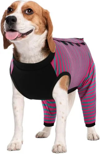 Vista 31 de Kuoser Traje de Cirugía para Perro Hembra Esterilización Macho Castración, Manga de Pierna de Perro para Dejar de Lamer Enterizo Suave para Perro