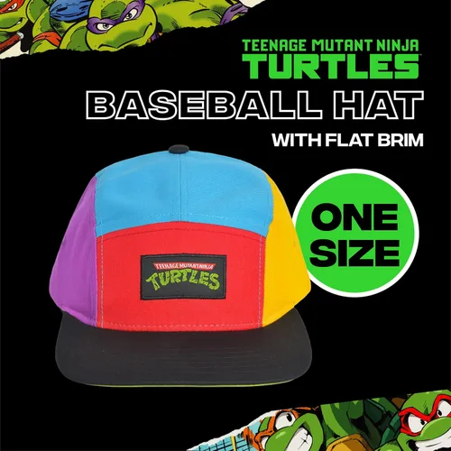 Vista 2 de Concept One TMNT - Gorra de béisbol para adultos, diseño de tortugas ninja con ala plana