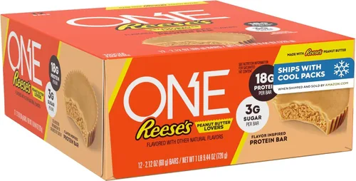 Vista 10 de Barras de proteína ONE, sabor a galletas Hershey's Cookies 'n' Creme, libres de gluten con 18 g de proteína y 3 g de azúcar, artículos básicos
