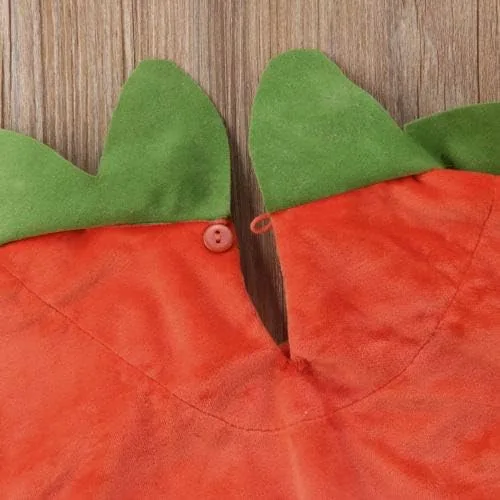 Vista 4 de Disfraz de calabaza de Halloween para bebé, niño, niña, sin mangas, con sombrero