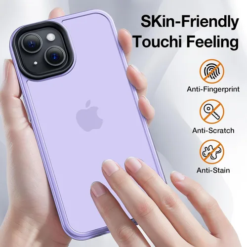 Vista 2 de Yriklso - Funda para iPhone 13/14, absorción de golpes, color morado claro Púrpura claro