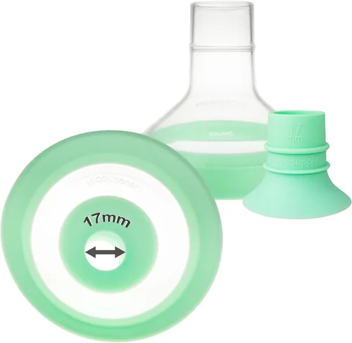 Vista 10 de Nenesupply Insertos de 0.591 in y bridas flexibles de 0.945 in compatibles con extractor de leche Lansinoh de repuesto para bridas Lansinoh de 0.591