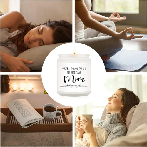 Vista 7 de Regalos para nueva mamá, vela perfumada de lavanda, mamá futura ser, regalos de embarazo para futuras mamás primerizas, mamá, nuevos artículos