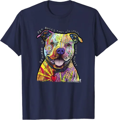 Vista 61 de Beware Of Pit Bulls, Dean Russo Pitbull Original - Camiseta para amantes de los perros, Negro