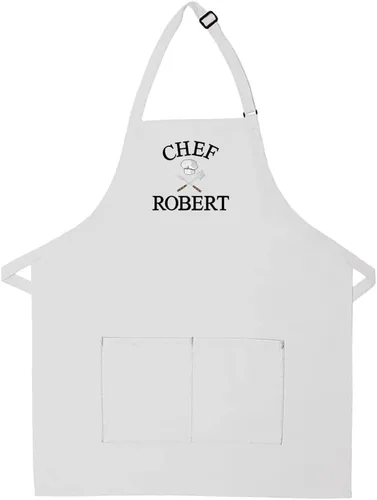 Vista 9 de Delantal personalizado bordado diseño de utensilios de chef