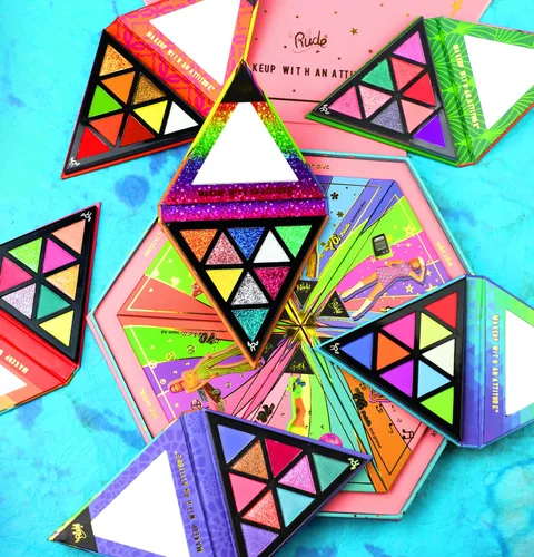 Vista 2 de RUDE Cosmetics - Paleta de los años 70, muñeca hippie para mujer, sombra de ojos de 0.284 onzas