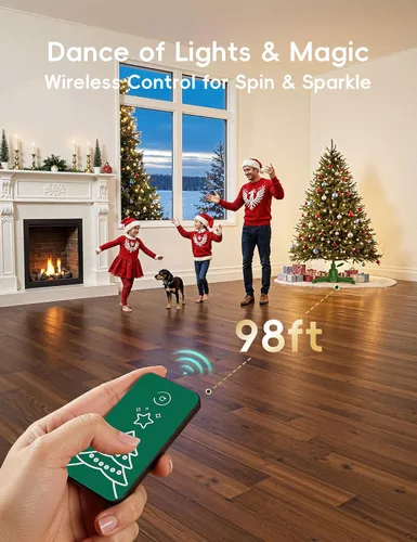 Vista 6 de Soporte giratorio para árbol de Navidad de 360°, hasta 7.5 pies, 90 libras Verde
