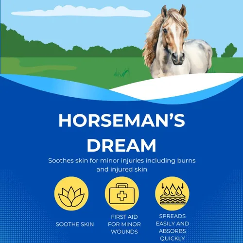 Vista 4 de Corona Horseman's Dream Vet - Tarro de crema veterinaria para heridas menores de caballo para calmar las condiciones, 16 onzas