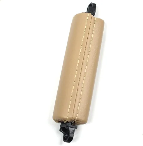 Vista 2 de Reemplazo de la manija de la puerta de cuero delantera izquierda interior del coche para Volkswagen VW Touareg 2003-2010 (beige)