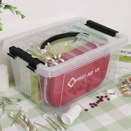 Vista 3 de Pekky Caja de almacenamiento de 6 cuartos de galón con asa y pestillo de diseño fresco, cubo organizador de juguetes pequeño, juego de 2