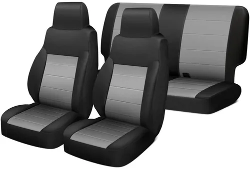 Vista 2 de Rugged Ridge Juego de fundas de asiento, negro/gris 13291.09 Compatible con Jeep Wrangler YJ 1991-1995