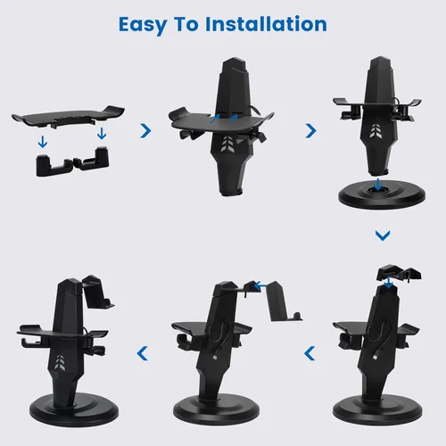 Vista 5 de VR Stand, Headset Charging Dock, VR Display Stand Accessories for Oculus Quest, Quest 2,Rift, Rift S, Valve Index Headset and Touch Controllers