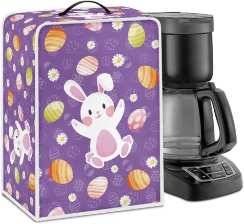 Vista 14 de Funda para cafetera, poliéster, azul, se adapta a la mayoría de máquinas de café estándar, protector resistente al polvo, huellas dactilares