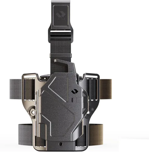 Vista 8 de Orpaz Delta G45 Funda de rodamiento de luz compatible con funda Glock 45 con luz, adaptador modular de linterna de nivel II y tapa protectora