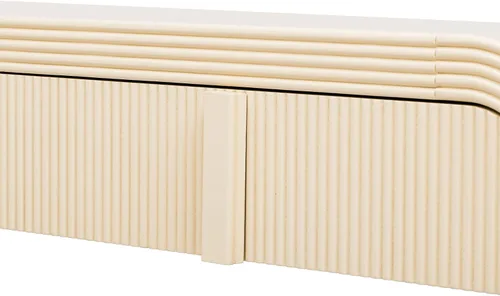 Vista 11 de Knocbel Mesa consola con 2 cajones ranurados, mesas de sofá modernas con curvas redondeadas únicas y superficie lisa para sala de estar, entrada, 55