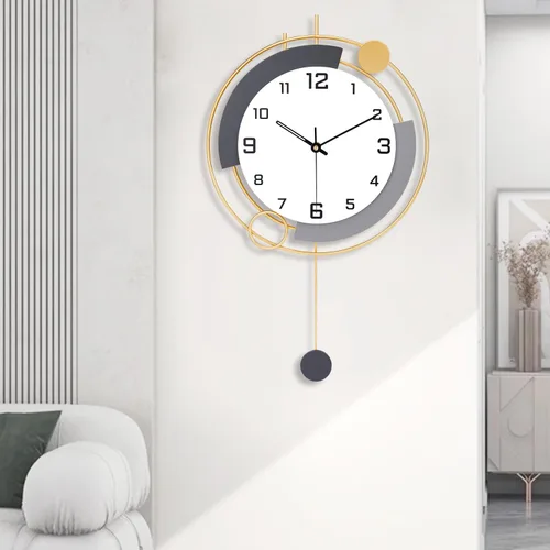 Vista 10 de Dankeit Reloj de pared decorativo con péndulo, silencioso, funciona con batería de cuarzo, grande de 13x20 pulgadas para decoración de la sala