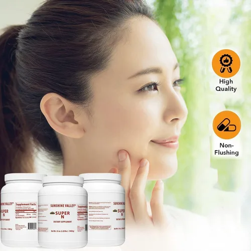 Vista 5 de Sunshine Valley Super N Niacinamida en polvo (1 onza) – Suplemento dietético de niacina vitamina B3 para energía, digestión, piel antienvejecimiento