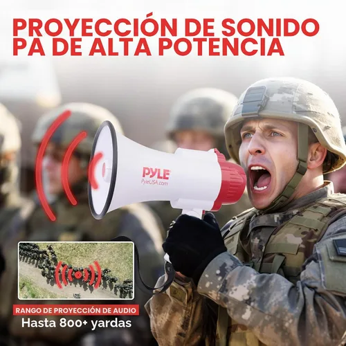 Vista 3 de Pyle-Pro PMP35R megáfono profesional con sirena y grabadora de voz