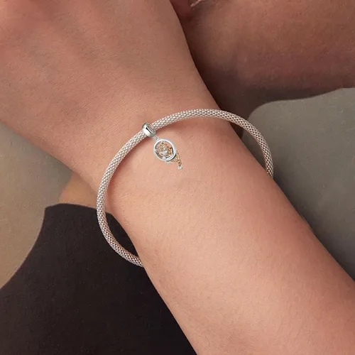 Vista 4 de Abalorio de la suerte de plata de ley 925 para pulsera Pandora