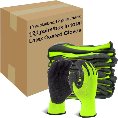 Vista 19 de Evridwear - Guantes de trabajo de látex arrugado con revestimiento de mano para seguridad, para hombres y mujeres, uso general, multiusos