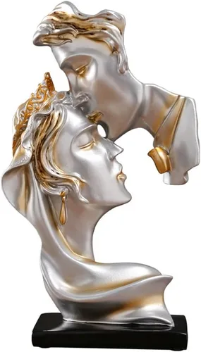 Vista 8 de Escultura de beso para parejas, arte abstracto, escultura de pareja, decoración de estatua de resina, estatua romántica utilizada para decoración