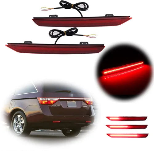Vista 2 de Compatible con 2011 2012 2013 2014 2015 2016 2017 Honda Odyssey Reflector de Parachoques Trasero Antiniebla LED Señal de Giro Secuencial Luces