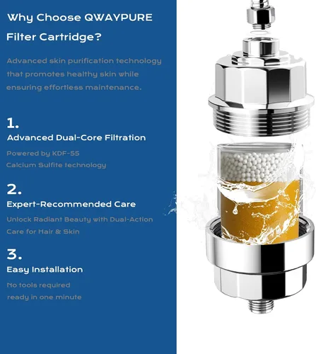 Vista 7 de Filtro de ducha de repuesto para HammerHead Showers – Paquete de 2 – Filtro KDF de alto rendimiento dirigido al cloro y metales pesados, mejora