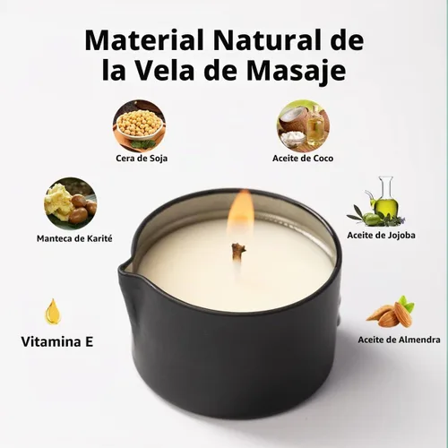 Vista 4 de Vela de masaje de cera de soja natural perfumada flor de la pasión