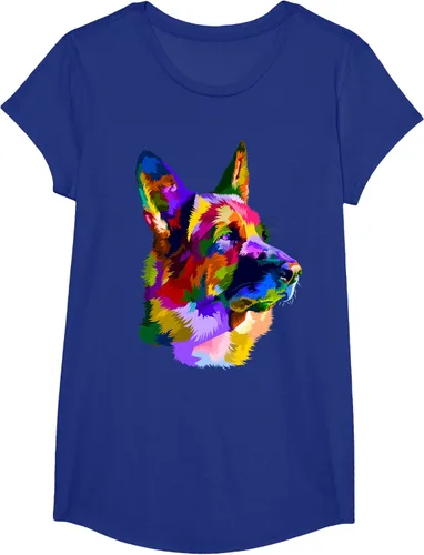Vista 71 de Camiseta con retrato de pastor alemán para dueños de perros, Negro, S