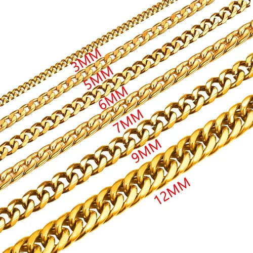Vista 6 de U7 Link Bracelets for Men, Stainless SteelBlackGold Plated Cuban Link Chain Bracelets, Unisex Chunky Bracelets, Xmas Fathers Day Jewelry for Him