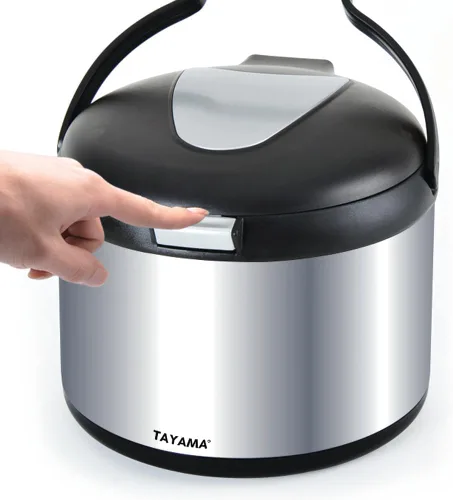 Vista 2 de Tayama Olla térmica de acero inoxidable, negro, 5 cuartos de galón.