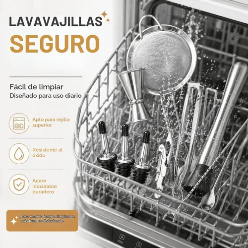 Vista 7 de Semderm Juego de Coctelera Mixología Kit de Barman con Soporte de Bambú Kit de Cóctel de 26 Piezas con Todas las Herramientas Esenciales de Bar