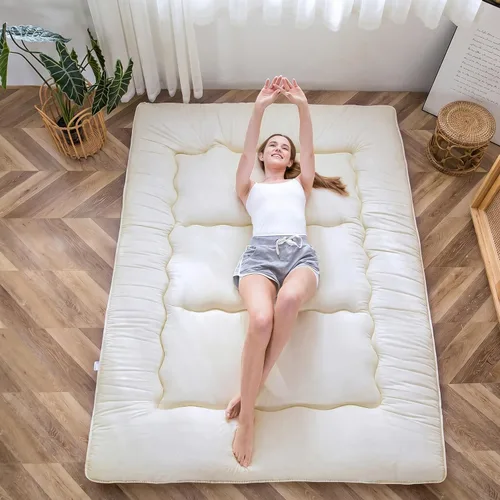 Vista 28 de MAXYOYO Colchón Japonés de Suelo Futón Colchón, Tapete de Tatami Engrosado de 4", Almohadilla para Dormir Plegable Enrollable para Niños y Niñas