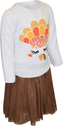 Vista 60 de Unique Baby Girls 2pc Skirt Set Outfit Long Sleeve Top with Skirt