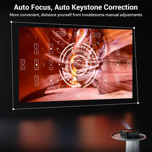 Vista 16 de HAPPRUN Proyector inteligente Full HD con aplicación de transmisión Negro