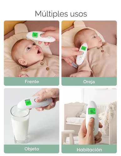 Vista 6 de Momcozy Termómetro de frente y oído sin contacto, termómetro digital infrarrojo para adultos y niños, con modo para niños, función de alarma