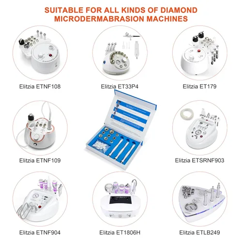 Vista 4 de Elitzia 9 puntas 3 varitas calidad diamante dermoabrasión reemplazos eliminar arrugas puntos negros líneas finas ETL06A (aluminio)