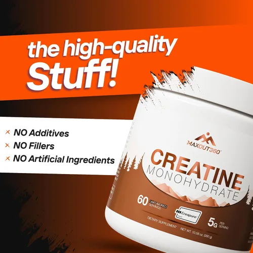 Vista 9 de Creapure - Monohidrato de creatina en polvo, 60 porciones, sin sabor, creatina certificada NSF para crecimiento muscular, fuerza y recuperación
