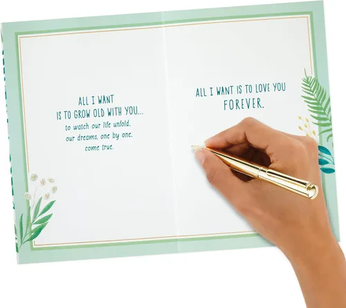 Vista 6 de Tarjeta romántica de San Valentín Hallmark (Te amo por el resto de mi vida) para aniversario, amor, simplemente porque, y más