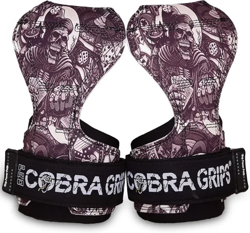 Vista 29 de Cobra Grips Weight Lifting Gloves with Adjustable Neoprene Padded Wrist Wraps - Heavy Duty Alternative to Power Lifting Hooks for Deadlifts Una goma