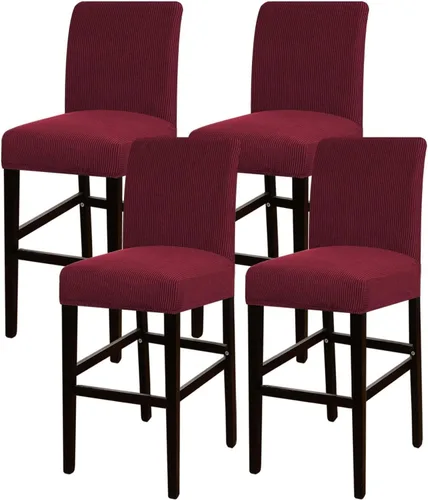 Vista 33 de Funda elástica para taburete de bar, taburete de mostrador, funda para silla de pub para comedor, cafetería, funda protectora para taburetes de bar