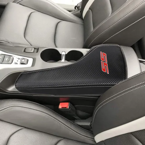 Vista 8 de Funda para reposabrazos de consola central, consola de protección completa, reposabrazos de cuero, accesorios interiores para Chevrolet Camaro
