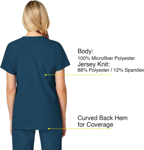 Vista 4 de WonderWink Camiseta de maternidad con cuello en V para mujer