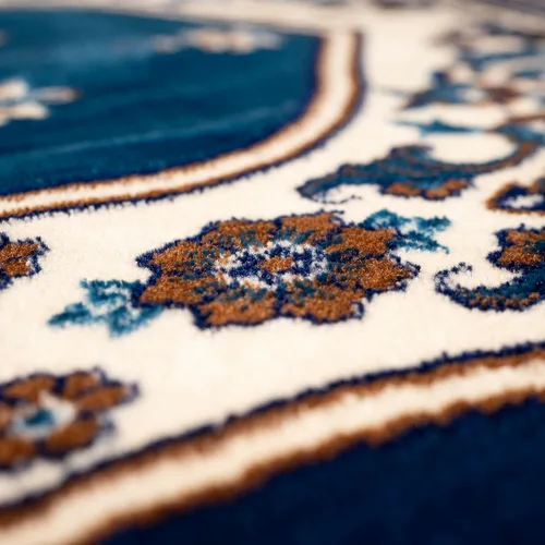 Vista 6 de Modefa Alfombra de oración islámica turca, Janamaz Sajada para múltiples personas, para familia, alfombra grande de reunión y oración en grupo, Azul