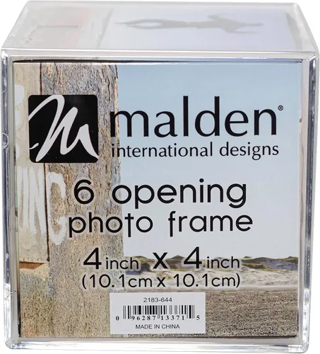 Vista 2 de Malden International Designs - Cubito de fotos de acrílico, contiene 6 fotos cuadradas de 4.0 x 4.0 in