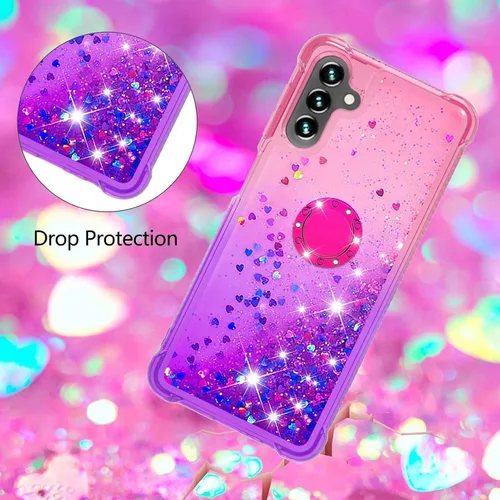 Vista 6 de Funda para Samsung Galaxy A13 5G, Gradient Quicksand Series Glitter Bling Flowing Liquid Flotante TPU Bumper Cushion Reforzado Corners Women Phone
