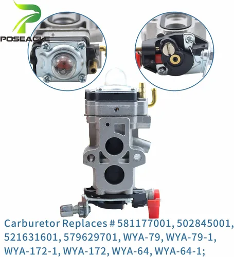 Vista 3 de WYA-79 Carburador Reemplaza Husqvarna 502845001, 581177001, 505183101, Walbro WYA-79, WYA-44, WYA-56 para Husqvarna 150BT, 350BT y RedMax EBZ8500