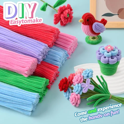 Vista 6 de 800 limpiadores de tuberías a granel, kit de flores para limpieza de Rosa