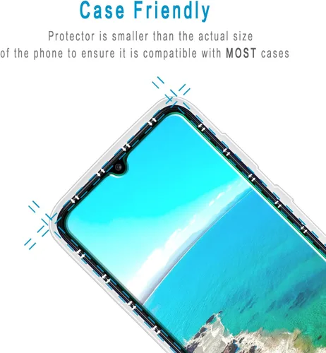 Vista 6 de [Paquete de 2] Protector de pantalla diseñado para Samsung Galaxy A03s / Galaxy A03 vidrio templado, antiarañazos, sin burbujas, compatible
