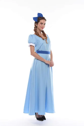 Vista 6 de NSPSTT - Disfraz de princesa, cosplay para mujer, 3XL, Azul Patchwork
